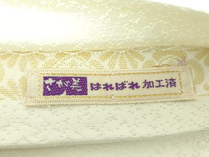 平和屋着物●太鼓柄袋帯　枝梅　枝花文　銀通し地　さが美扱い　正絹　逸品　DABH9053ps