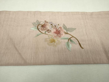平和屋着物▼中国三大刺繍　スワトウ相良刺繍　汕頭相良刺繍　総刺繍　九寸名古屋帯　御所車花熨斗文　金糸　正絹　逸品　DABH9063ps