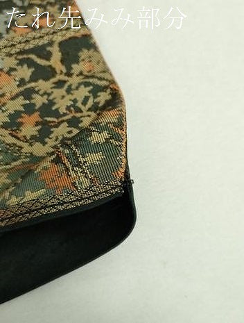 平和屋着物▼西陣　服部織物謹製　六通柄袋帯　こはく錦　二重箔織　風景花文　金糸　正絹　逸品　DABH9077ps
