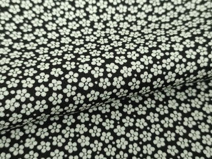 平和屋着物●染色作家　斉藤三才　小紋　小花文　黒地　正絹　逸品　DABH9084ps