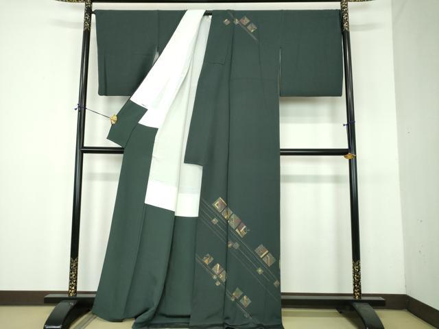 平和屋着物●訪問着　抽象文様　金彩　正絹　逸品　DABH9087ps