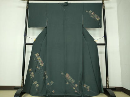 平和屋着物●訪問着　抽象文様　金彩　正絹　逸品　DABH9087ps