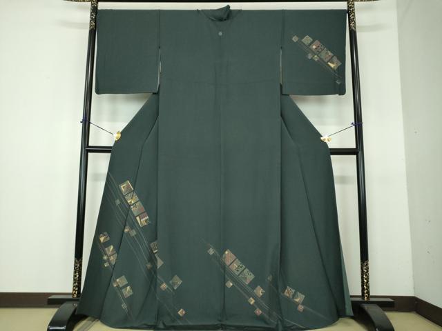 平和屋着物●訪問着　抽象文様　金彩　正絹　逸品　DABH9087ps