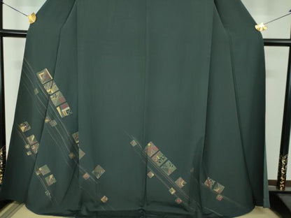平和屋着物●訪問着　抽象文様　金彩　正絹　逸品　DABH9087ps
