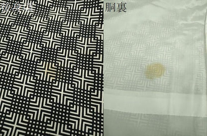 平和屋着物●上質な小紋　幾何学文様　正絹　逸品　DABH9091ps