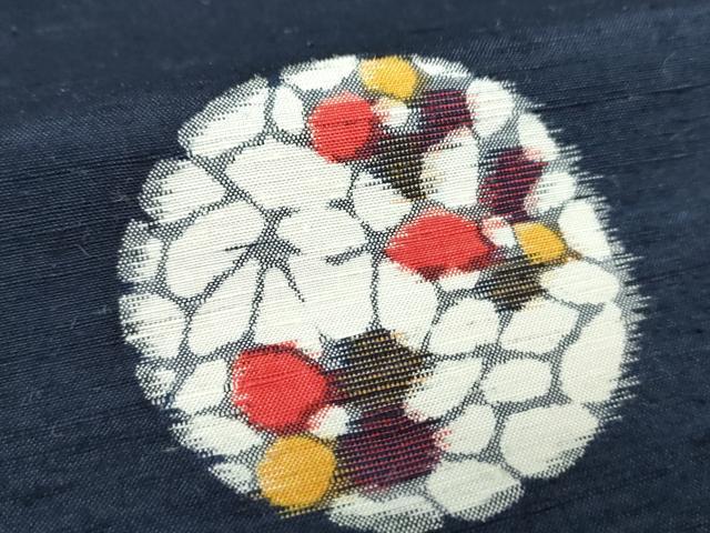 平和屋着物●上質な紬　花丸文　正絹　逸品　DABH9092ps
