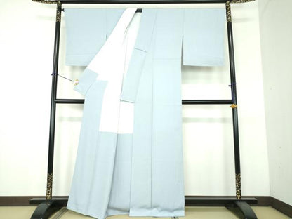 平和屋着物●上質な色無地　水色　正絹　逸品　未使用　DABH9093ps