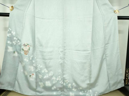 平和屋着物●訪問着　刺繍　飾花文　暈し染め　金糸　正絹　逸品　DABH9096ps