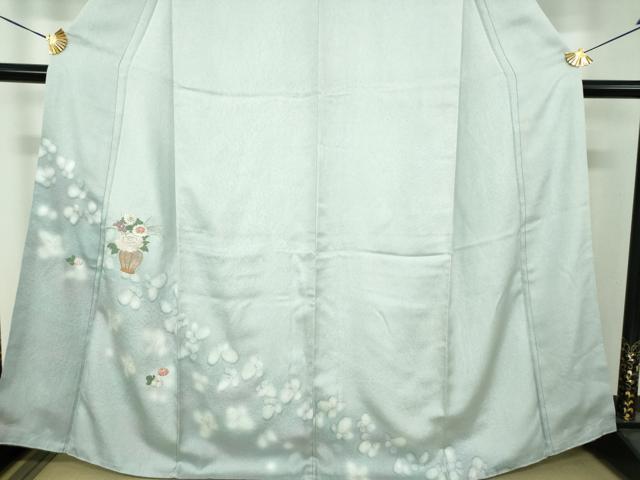 平和屋着物●訪問着　刺繍　飾花文　暈し染め　金糸　正絹　逸品　DABH9096ps