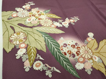平和屋着物●訪問着　駒刺繍　吉祥草花文　暈し染め　金彩　正絹　逸品　DABH9098ps