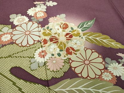平和屋着物●訪問着　駒刺繍　吉祥草花文　暈し染め　金彩　正絹　逸品　DABH9098ps