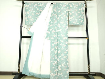 平和屋着物●上質な小紋　枝花文　金彩　正絹　逸品　DABH9099ps