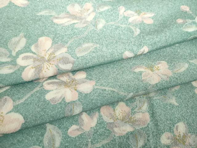 平和屋着物●上質な小紋　枝花文　金彩　正絹　逸品　DABH9099ps