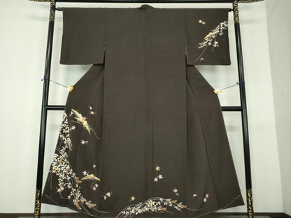 平和屋着物●訪問着　刺繍　花笠　金彩　正絹　逸品　未使用　DABH9101ps