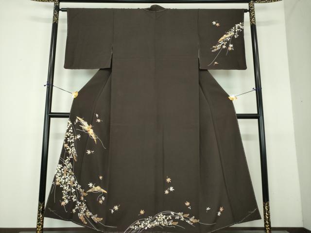 平和屋着物●訪問着　刺繍　花笠　金彩　正絹　逸品　未使用　DABH9101ps