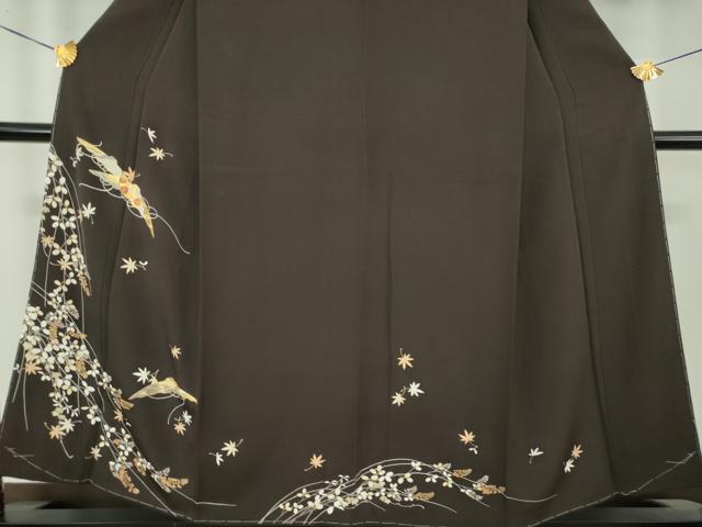平和屋着物●訪問着　刺繍　花笠　金彩　正絹　逸品　未使用　DABH9101ps