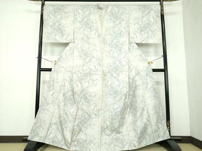 平和屋着物●本場大島紬　白大島　9マルキ　舞蝶文　正絹　逸品　DABH9105ps