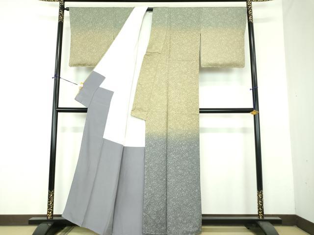 平和屋着物●訪問着　利休織　霞文　暈し染め　反端付き　正絹　逸品　未使用　DABH9106ps