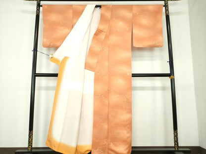 平和屋着物●上質な小紋　地紋起こし　霞文　暈し染め　正絹　逸品　DABH9109ps