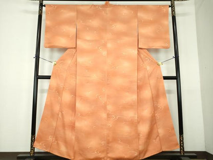 平和屋着物●上質な小紋　地紋起こし　霞文　暈し染め　正絹　逸品　DABH9109ps