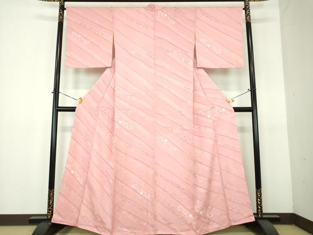 平和屋着物●上質な小紋　絞り　地紋起こし　更紗花唐草文　正絹　逸品　DABH9116ps