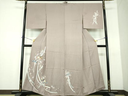 平和屋着物●訪問着　枝垂れ桜　櫛　金彩　正絹　逸品　DABH9118ps