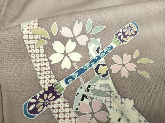 平和屋着物●訪問着　枝垂れ桜　櫛　金彩　正絹　逸品　DABH9118ps