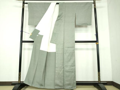 平和屋着物●訪問着　よろけ縞　銀座おゝぎ屋扱い　正絹　逸品　未使用　DABH9122ps