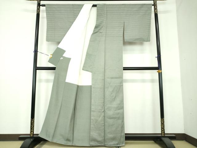 平和屋着物●訪問着　よろけ縞　銀座おゝぎ屋扱い　正絹　逸品　未使用　DABH9122ps