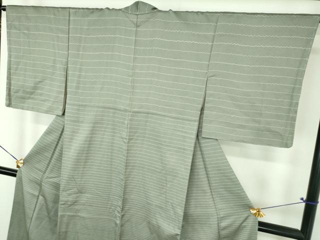 平和屋着物●訪問着　よろけ縞　銀座おゝぎ屋扱い　正絹　逸品　未使用　DABH9122ps