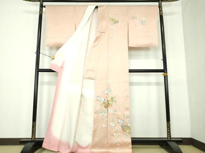 平和屋着物●訪問着　作家物　地紙花文　金銀彩　さが美扱い　正絹　逸品　DABH9123ps