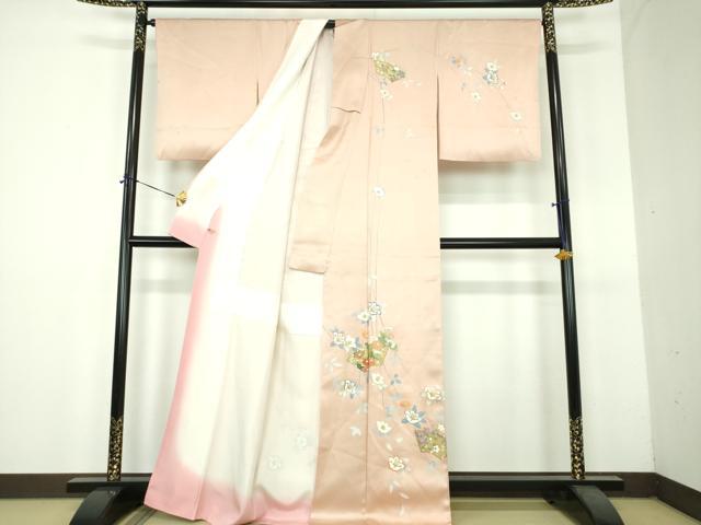 平和屋着物●訪問着　作家物　地紙花文　金銀彩　さが美扱い　正絹　逸品　DABH9123ps