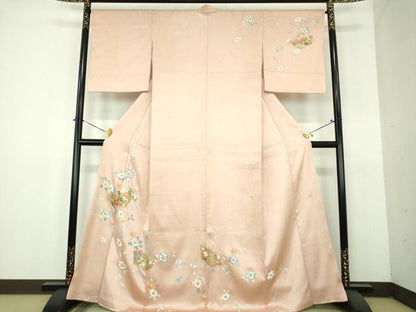 平和屋着物●訪問着　作家物　地紙花文　金銀彩　さが美扱い　正絹　逸品　DABH9123ps