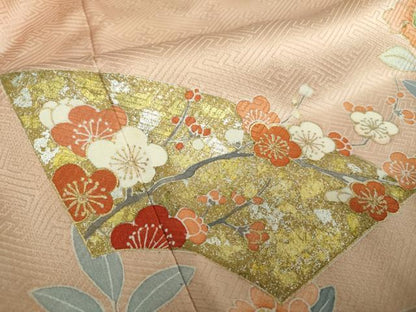 平和屋着物●訪問着　作家物　地紙花文　金銀彩　さが美扱い　正絹　逸品　DABH9123ps