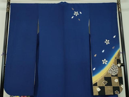平和屋着物●豪華振袖　舞桜　暈し染め　金彩　正絹　逸品　DABH9134ps