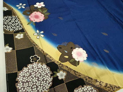 平和屋着物●豪華振袖　舞桜　暈し染め　金彩　正絹　逸品　DABH9134ps