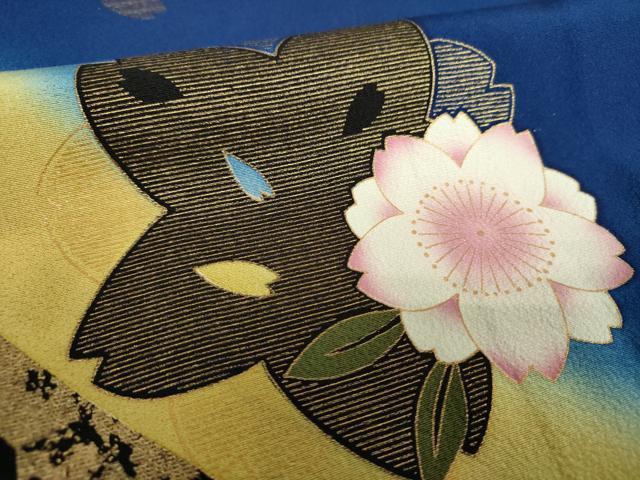平和屋着物●豪華振袖　舞桜　暈し染め　金彩　正絹　逸品　DABH9134ps