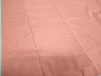 平和屋着物●結城紬　色無地　珊瑚色　正絹　逸品　DABH9137ps
