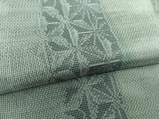 平和屋着物●上質な紬　麻の葉間道　正絹　逸品　DABH9141ps
