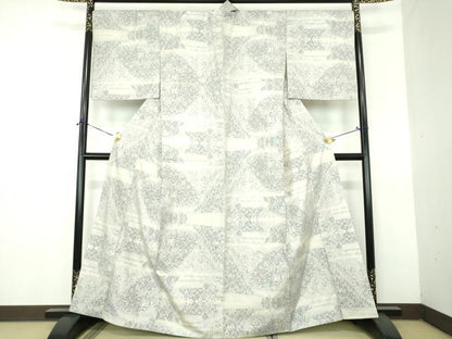 平和屋着物●本場大島紬　白大島　9マルキ　樹林風景　正絹　逸品　DABH9142ps