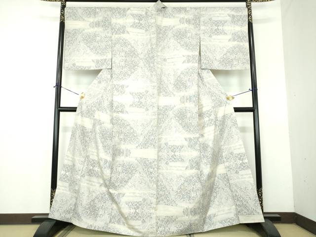 平和屋着物●本場大島紬　白大島　9マルキ　樹林風景　正絹　逸品　DABH9142ps