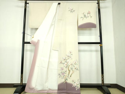 平和屋着物●訪問着　枝花文　暈し染め　金彩　正絹　逸品　DABH9144ps