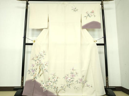 平和屋着物●訪問着　枝花文　暈し染め　金彩　正絹　逸品　DABH9144ps