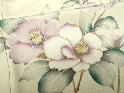 平和屋着物●訪問着　枝花文　暈し染め　金彩　正絹　逸品　DABH9144ps