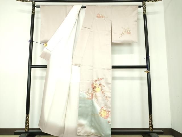 平和屋着物●訪問着　刺繍　雪輪花文　暈し染め　金彩　正絹　逸品　DABH9154ps
