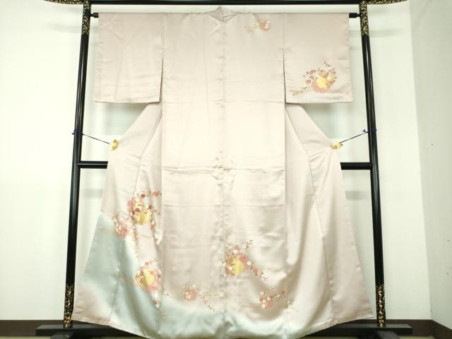 平和屋着物●訪問着　刺繍　雪輪花文　暈し染め　金彩　正絹　逸品　DABH9154ps