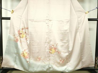 平和屋着物●訪問着　刺繍　雪輪花文　暈し染め　金彩　正絹　逸品　DABH9154ps