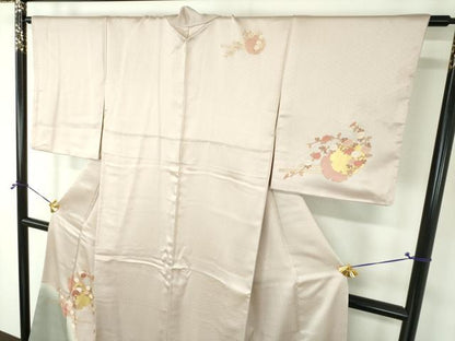 平和屋着物●訪問着　刺繍　雪輪花文　暈し染め　金彩　正絹　逸品　DABH9154ps
