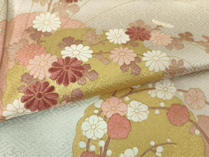 平和屋着物●訪問着　刺繍　雪輪花文　暈し染め　金彩　正絹　逸品　DABH9154ps