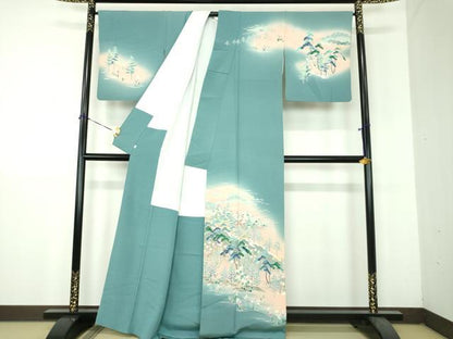 平和屋着物●訪問着　友禅　作家物　風景花文　暈し染め　正絹　逸品　DABH9155ps